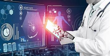 A clinician reviewing AI-generated health data on a tablet